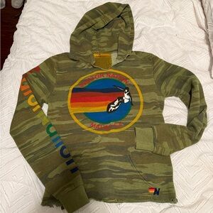 Aviator Nation Camo Pullover Hoodie - size Medium